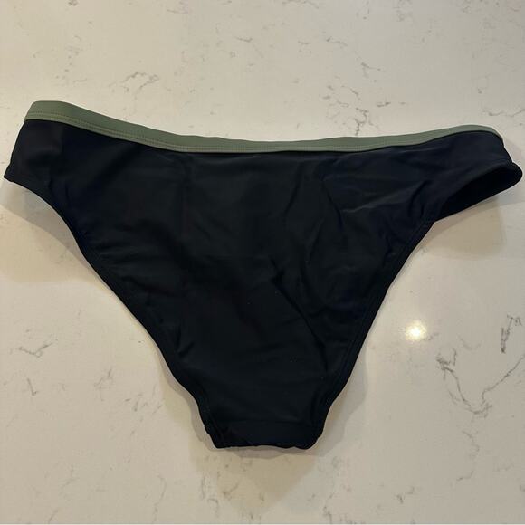 CupShe Banded Bikini Bottoms Olive Green and Black Size Medium NWT - Picture 3 of 4